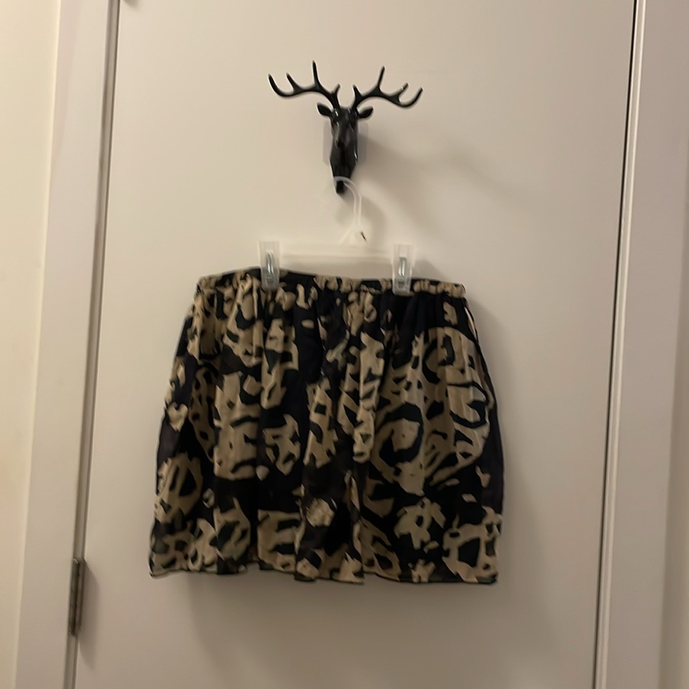 Madewell pleated black gold silk skirt